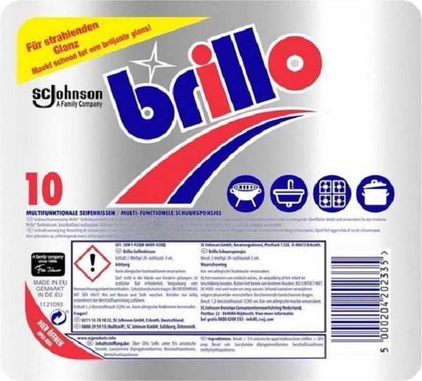 Brillo multfunctionele schuurspons 10 stuks in verpakking