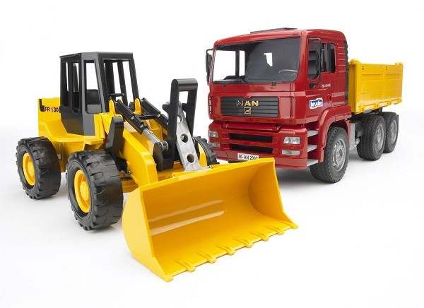 Bruder Man Kiepwagen met bulldozer