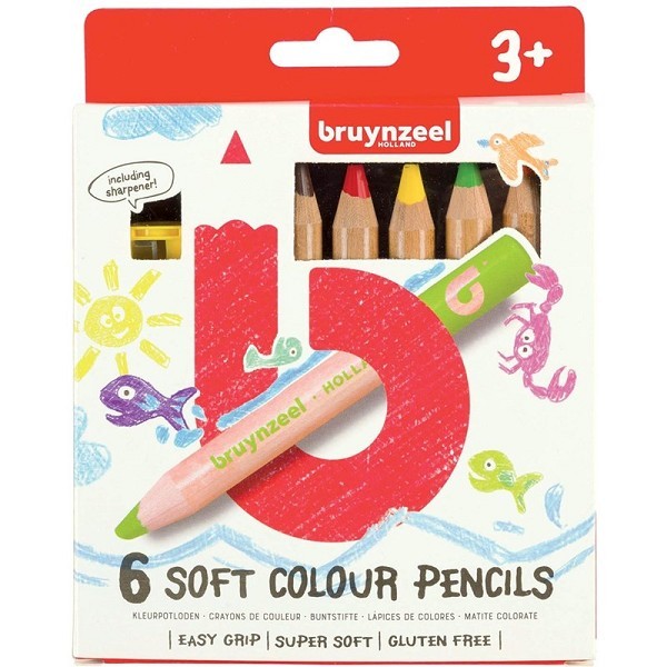 Bruynzeel 6 soft colouring pencils