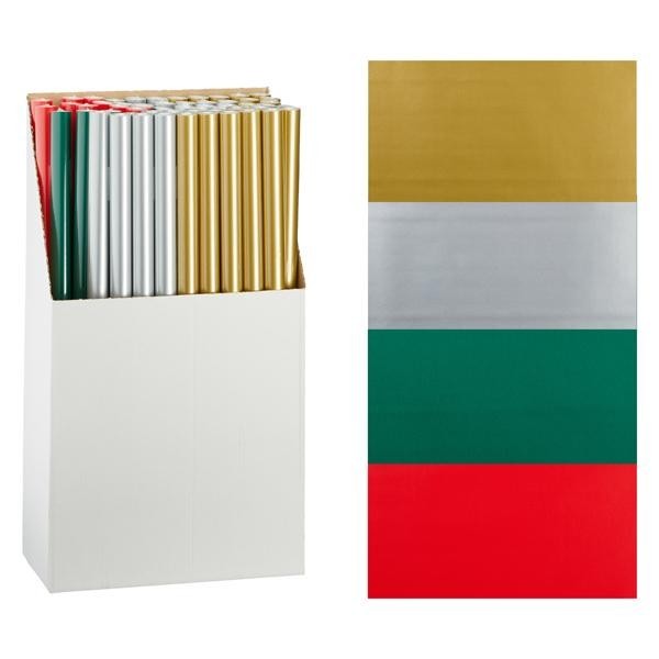 Cadeaupapier kerst uni kleur rol 70x200