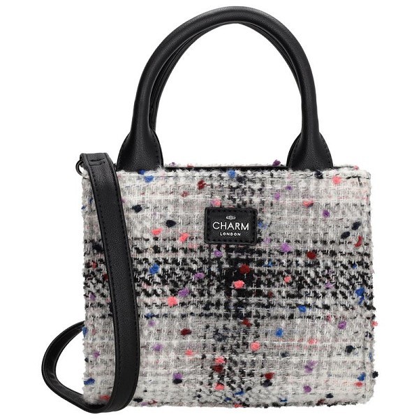 Charm London Finsbury handtas zwart grijs 20x11x17cm