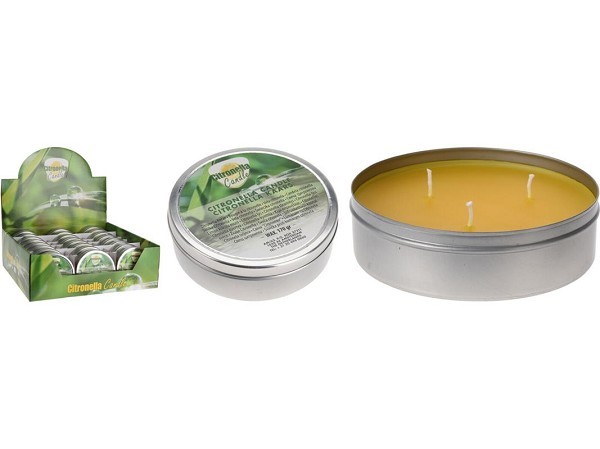 Citronella kaars in blik met deksel dia 10,5cm