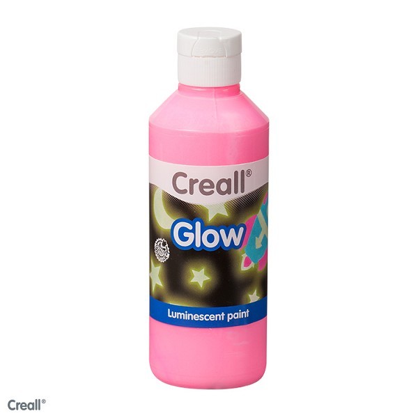 Creall-glow verf 250ml roze