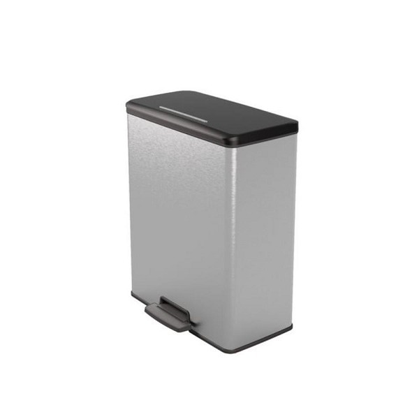 Curver Deco Bin Duo pedaalemmer 26L+26L Zilver metallic