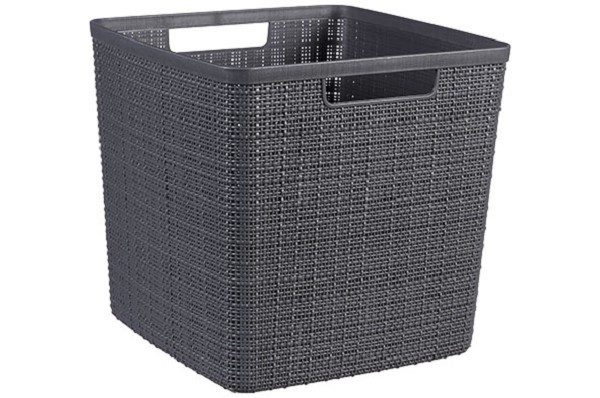 Curver Jute Mandje Cube 17 liter Donkergrijs 28x28x27cm