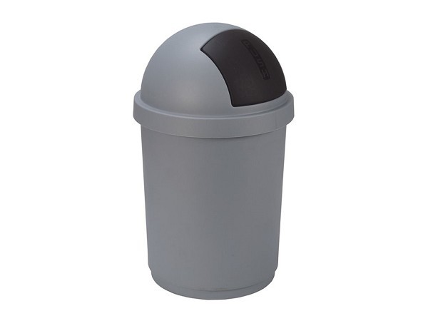 Curver Roll Bullet Bin 50 liter zilver/zwart Ø39x75cm