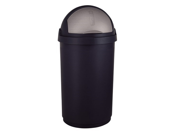 Curver Roll Bullet Bin 50 liter zwart/zilver Ø39x75cm