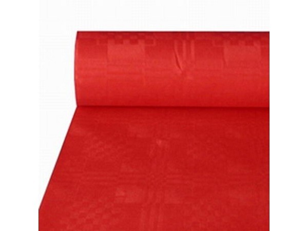 Damast tafelkleed papier ROL 118cmx8m rood