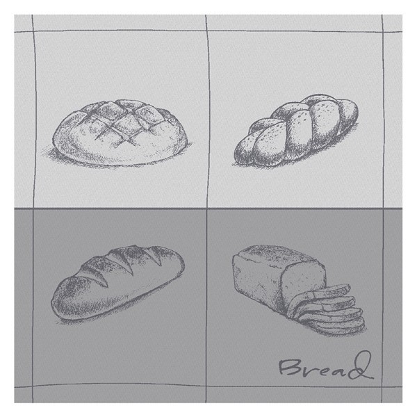 DDDDD Theedoek bread 60x65cm grey per 6 stuks