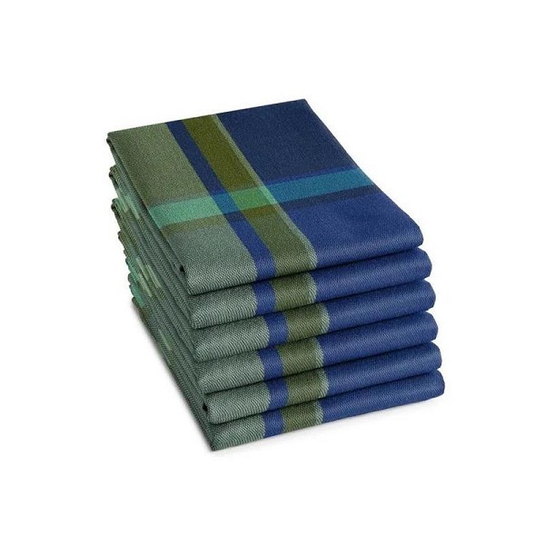 DDDDD Theedoek Madras 60x65cm blauw per 6 stuks