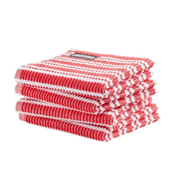 DDDDD Vaatdoek Classic Clean pak a 4 stuks 30x30cm rood