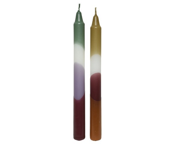 Decoris Dinerkaars Dip Dye groen 23cm doos a 2 stuks, 2 assorti kleuren