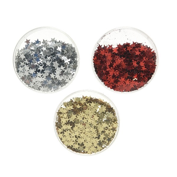 Decoris Glitter sterren traditioneel Ø6x1cm