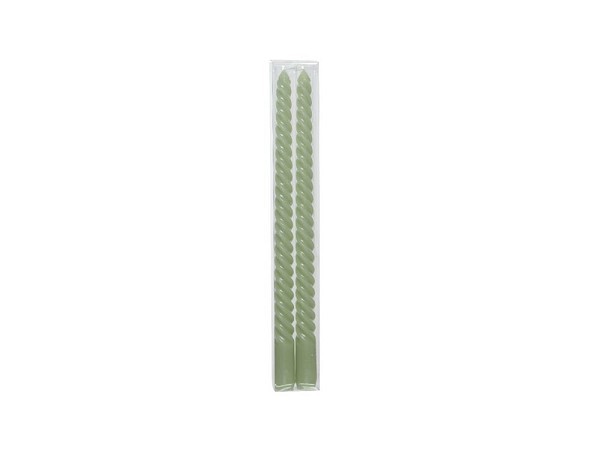 Decoris Kaars wax Ø2.15-H30cm pak a 2 stuks mint groen