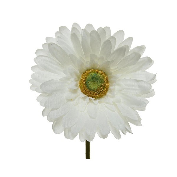 Decoris Kunstbloem Gerbera polyester dia10x50cm wit