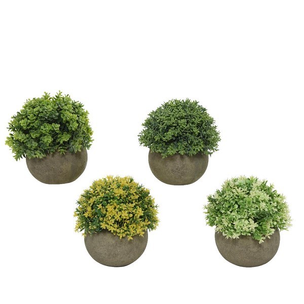 Decoris Kunstplant in pot dia12x13cm 3 assorti