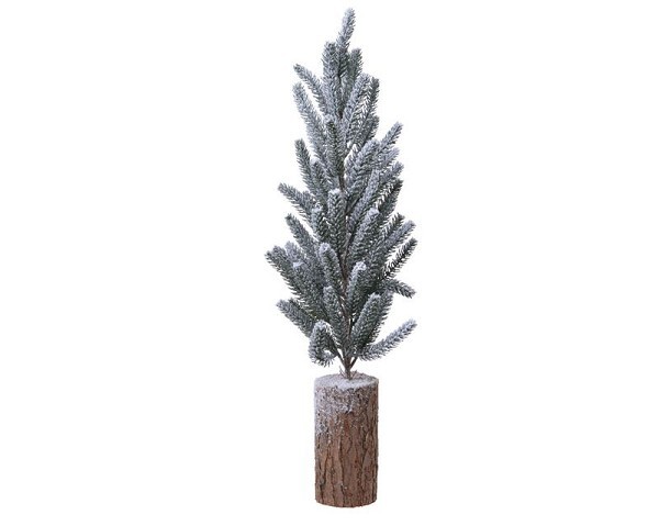 Decoris Mini kerstboom groen snowy finish dia15x34cm