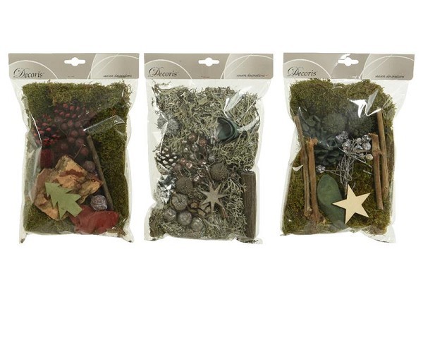 Decoris natuurdecoratieset moss Decoset mos 3ass