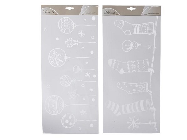 Decoris Sticker pvc in kerst sfeer wit 23x49cm