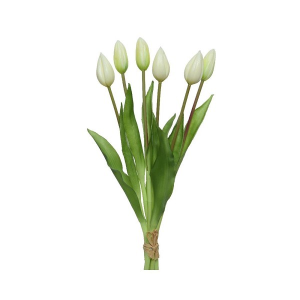 Decoris Tulp op steel pvc creme 10x10xH40cm