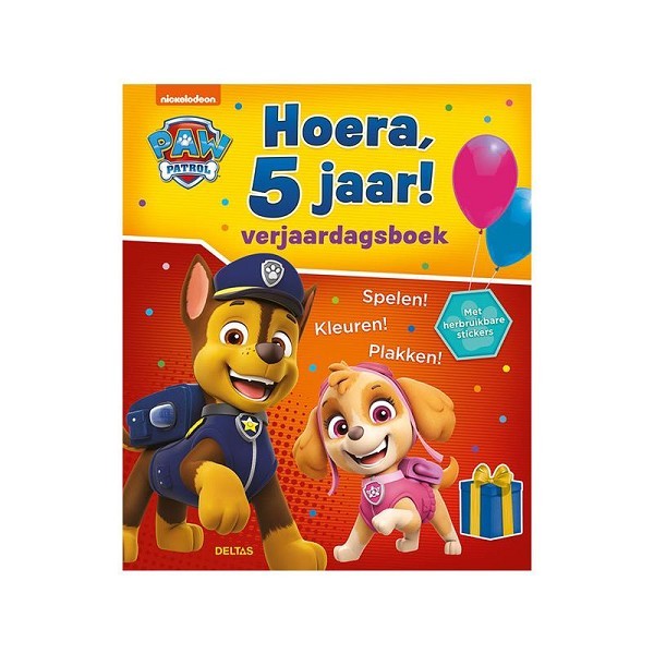 Deltas Paw Patrol Hoera, 5 jaar! Verjaardagsboek