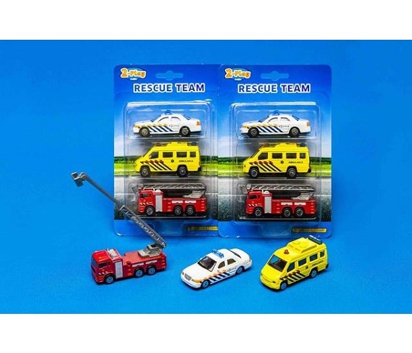 Die Cast 112 voertuigen 8cm 3-pack. In 2 uitvoeringen beschikbaar.