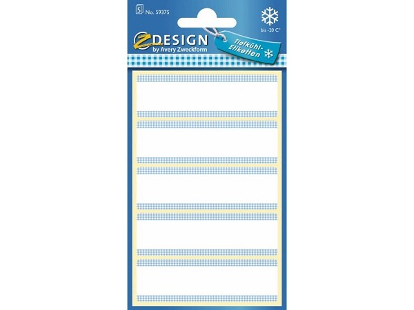 diepvriesetiket Z-design Home 76x22mm 25 etiketten wit/blauw. Bundel a 10 pakjes