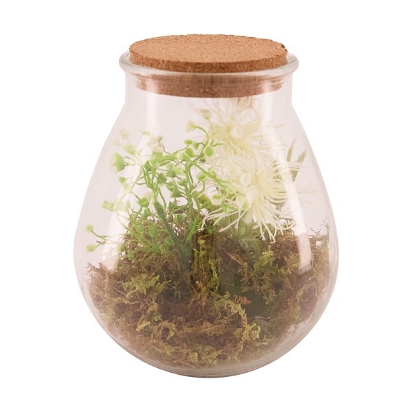 Dijk Natural Collections Vaas glas met kunstplant Ø19.5x23.5cm