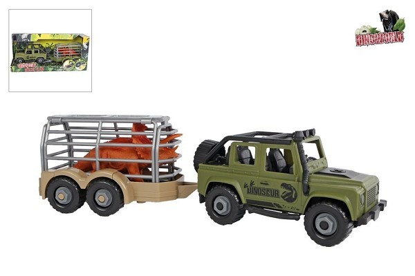 Dinoworld DIY 4x4 auto met dinotrailer en dino 33cm