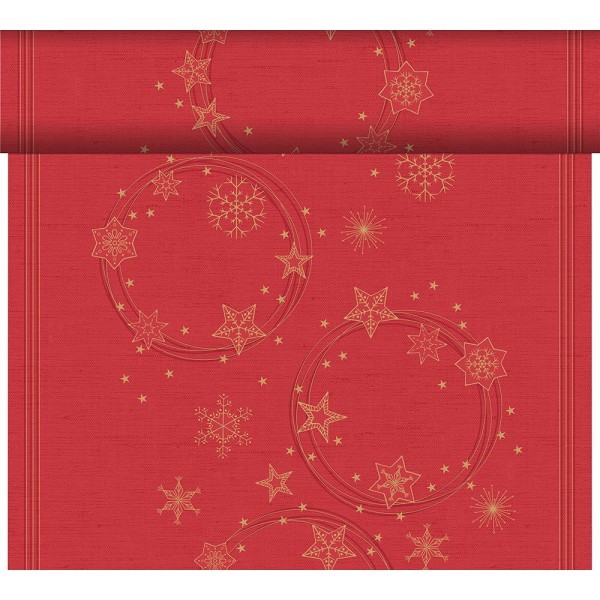 Duni 3-in-1 Xmas Star Shine Red 40x480cm