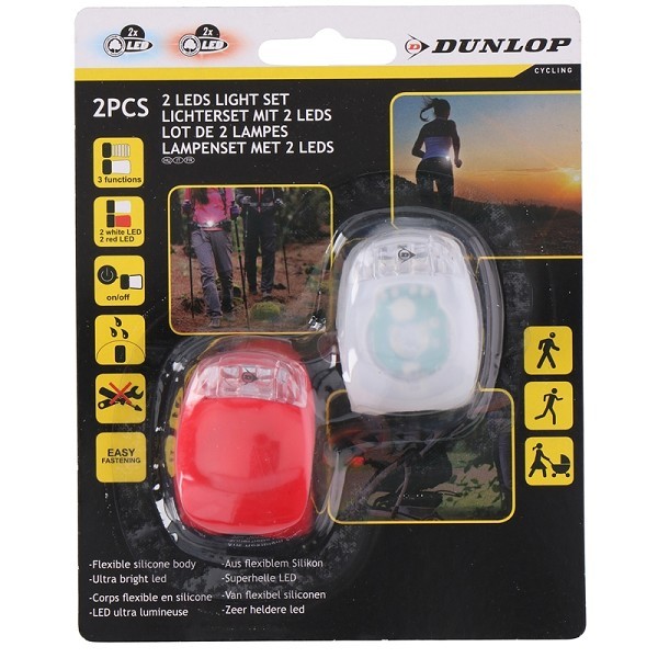 Dunlop Fietsverlichtingset LED 2-delig (incl. 4x CR2032 batterij)