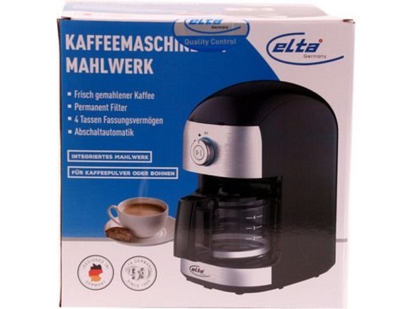 Elta Koffiezetapparaat met maalwerk 4-kops 500W