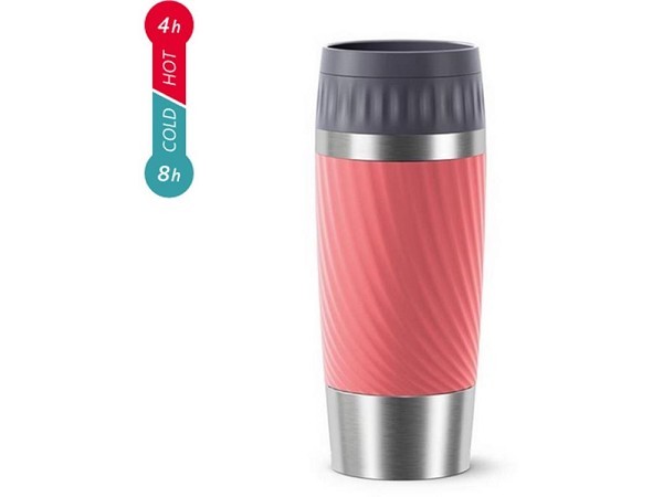 Emsa Travel Mug Easy Twist isoleerbeker koraalrood inoud 360ml anti-lek