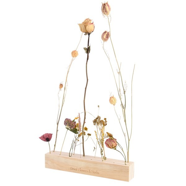 Esschert Design Bloemen en kruiden standaard hout 25x4x4cm ( exclusief bloemen )