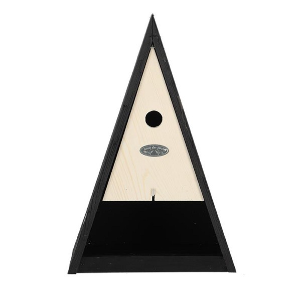 Esschert Design Vogelhuisje wigwam met voederplaats zwart 26x16xh39cm