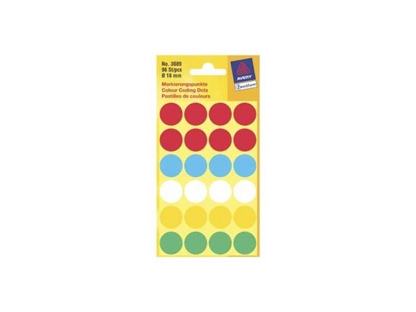 Etiket Zweckform 18mm rond stickers,  pak a 96 etiketjes, bundel a 10 pakjes