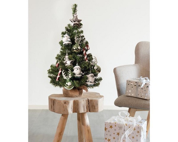 Everlands kunststof kerstboom inclusief decoratie multi kleuren dia35cm x 60cm