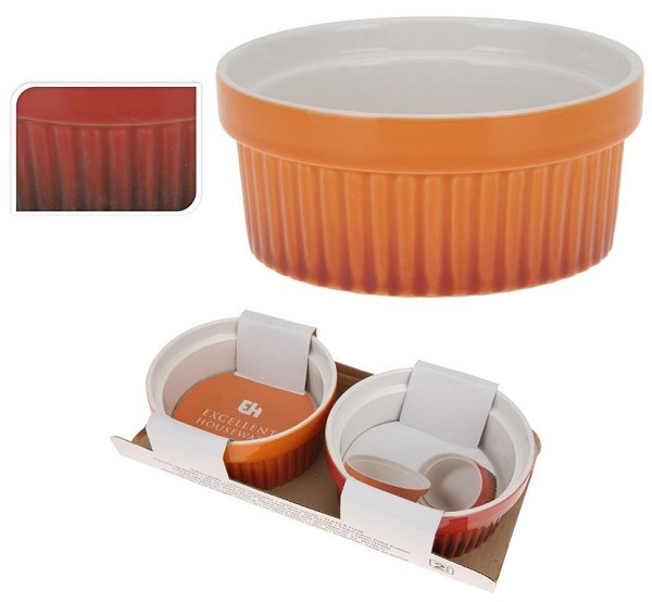 Excellent Houseware Ramekin Ø11cm set a 2 stuks rood of oranje