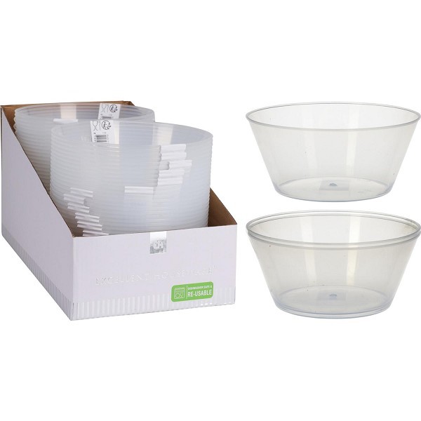 Excellent Houseware Re- useable Schaal kunststof 750ml set van 2 stuks Vaatwasserbestendig