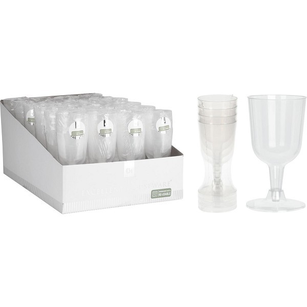 Excellent Houseware re-useable Wijnglas van kunststof 160ml set van 4 stuks vaatwasserbestendig