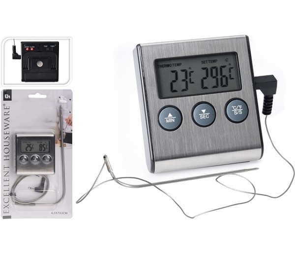 Excellent Houseware vleesthermometer digitaal met magneet  64x70mm