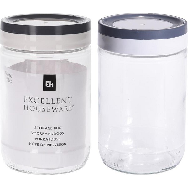 Excellent Houseware Voorraadpot glas 660ml