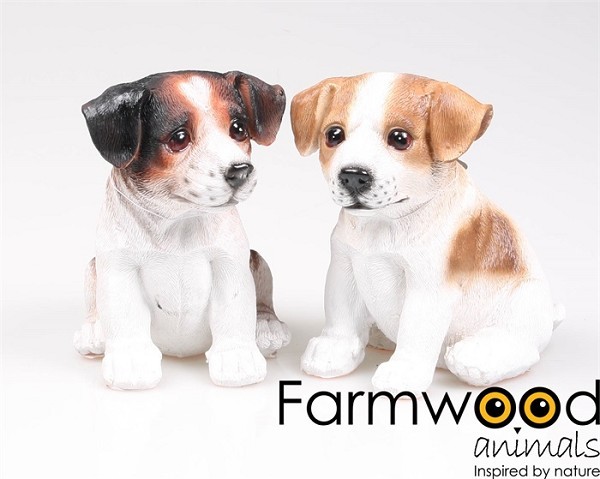 Farmwood Animals Tuinbeeld Hond Jack Russel puppy polystone 16cm