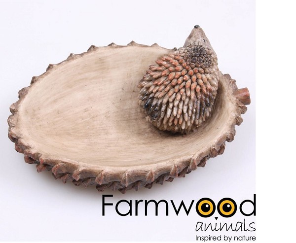 Farmwood animals Voederschaal met egel 16,5x15x6,5cm