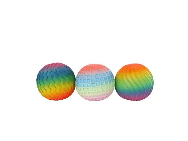 Fidget rainbow ribbel squeeze bal 7cm