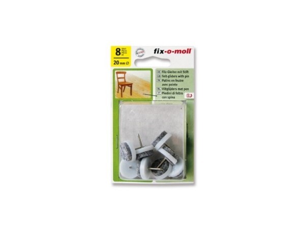 Fix-o-moll viltglijder met pen rond 20mm 8 stuks