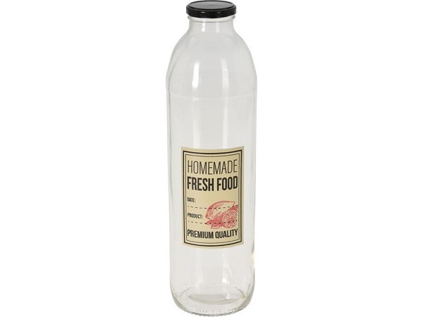 Fles glas met metalen deksel 1000ml