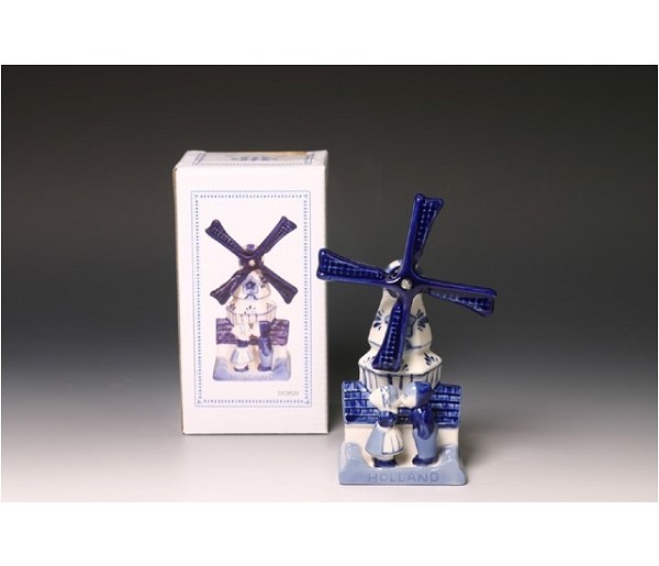 Giftbox Kissing Couple  molen+huis 14c paar blauw