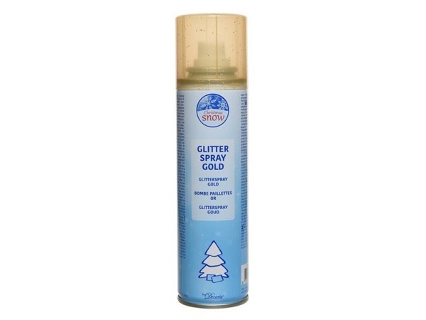 Glitterspray decoratie 100ml goud