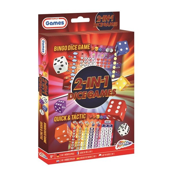 Grafix 2-in-1 Dobbelspel - Bingo Dice & Quick and Tactic